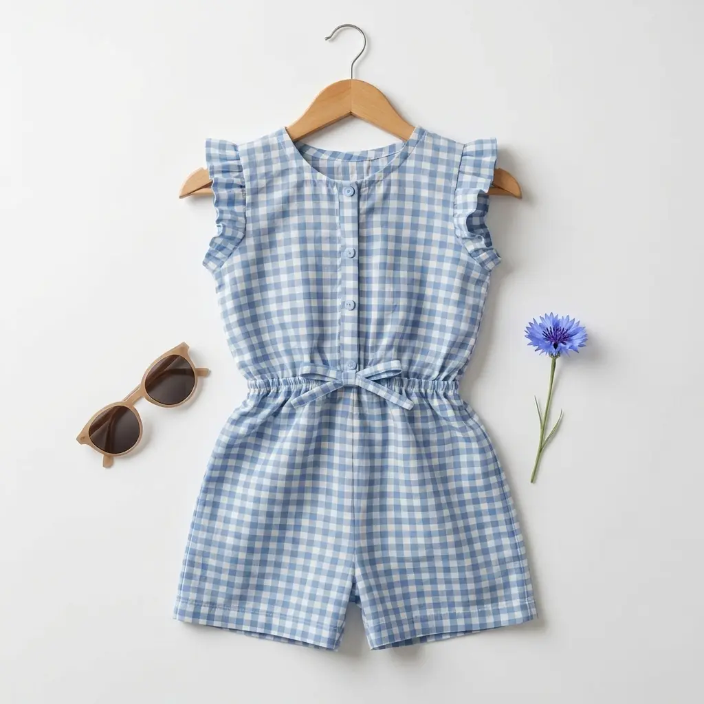 Blue Raffle Playsuit