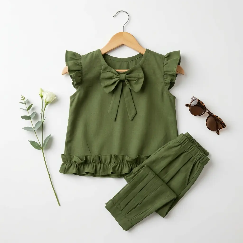 Fern Frill Olive Coord Set